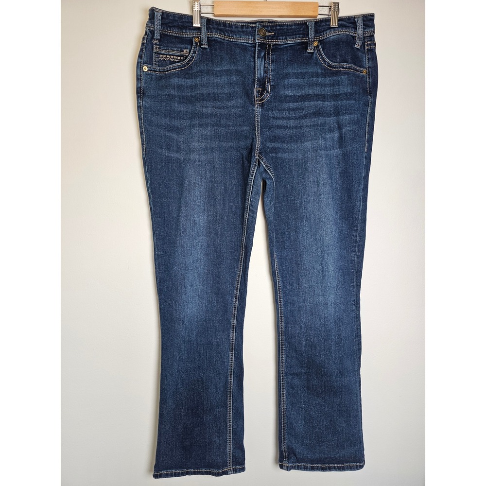 Western Rock & Roll Denim Riding Jeans Womens 36 Dark Wash Mid Rise Blue Stretch